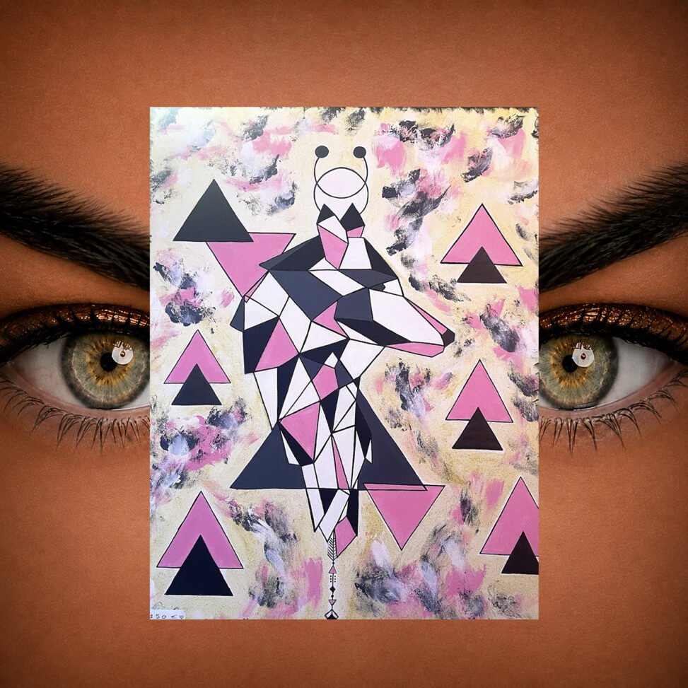 Tableau artistique – Loup géométrique