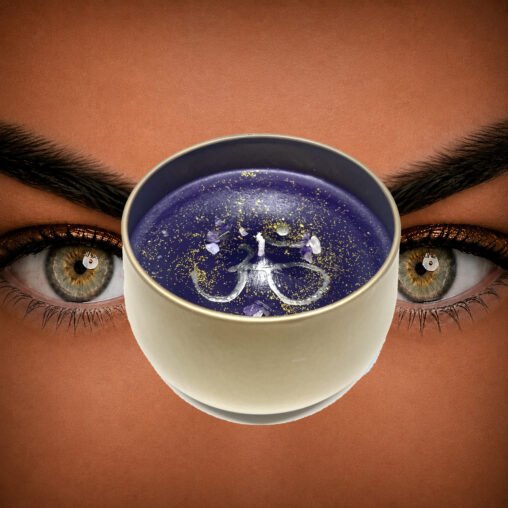 Bougie artisanale – Chakra couronne “Ajna”