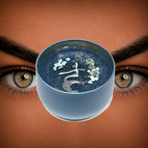 Bougie artisanale – Chakra de la gorge “Vishuda”