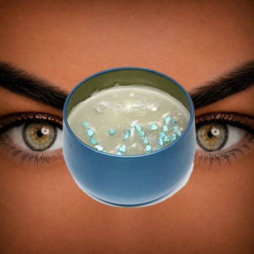 Bougie artisanale – Vanille Turquoise Oasis